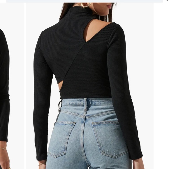 ASTR bodysuit mockneck in rust colour cut out detailing size XS - Picture 2 of 7